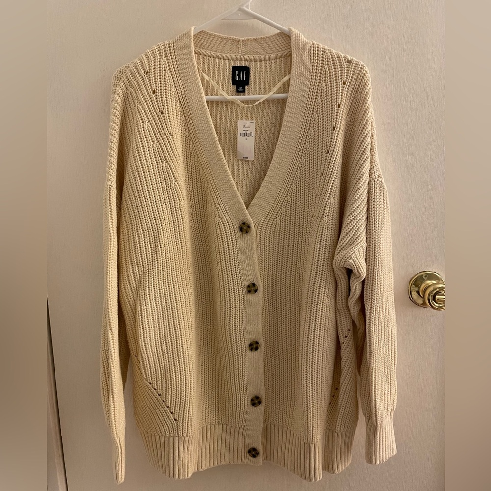Oversized Cream Gap Cardigan